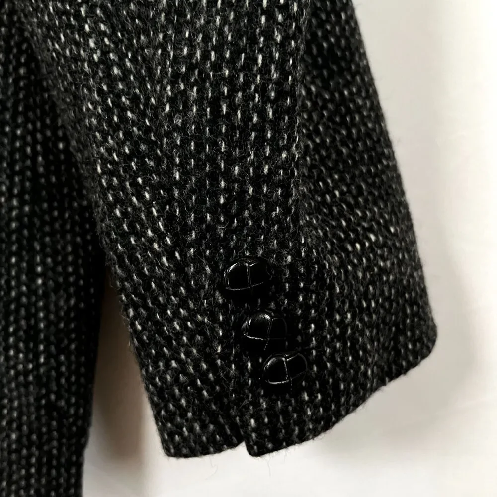 Paco Rabanne Men’s 42R Gray 100% Wool Tweed Sport Coat Blazer Jacket Structured